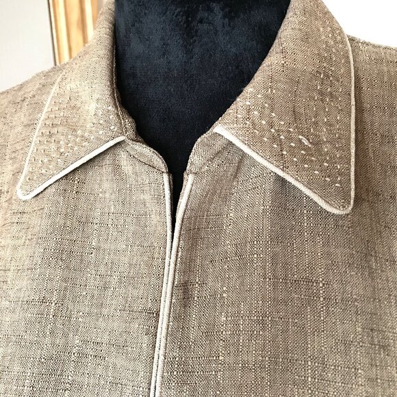 Sag Harbor Light Brown Blazer: Vintage 70s Lightweight Tan Jacket, Size 10P - Picture 5 of 10